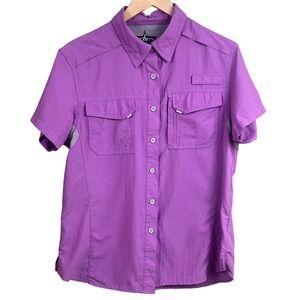 Habit Purple Orchid 30+ Solar Factor Vented Fitted Fishing Shirt Large Woman's